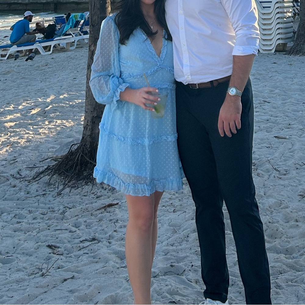 Amazon Light Blue Ruffle Dress